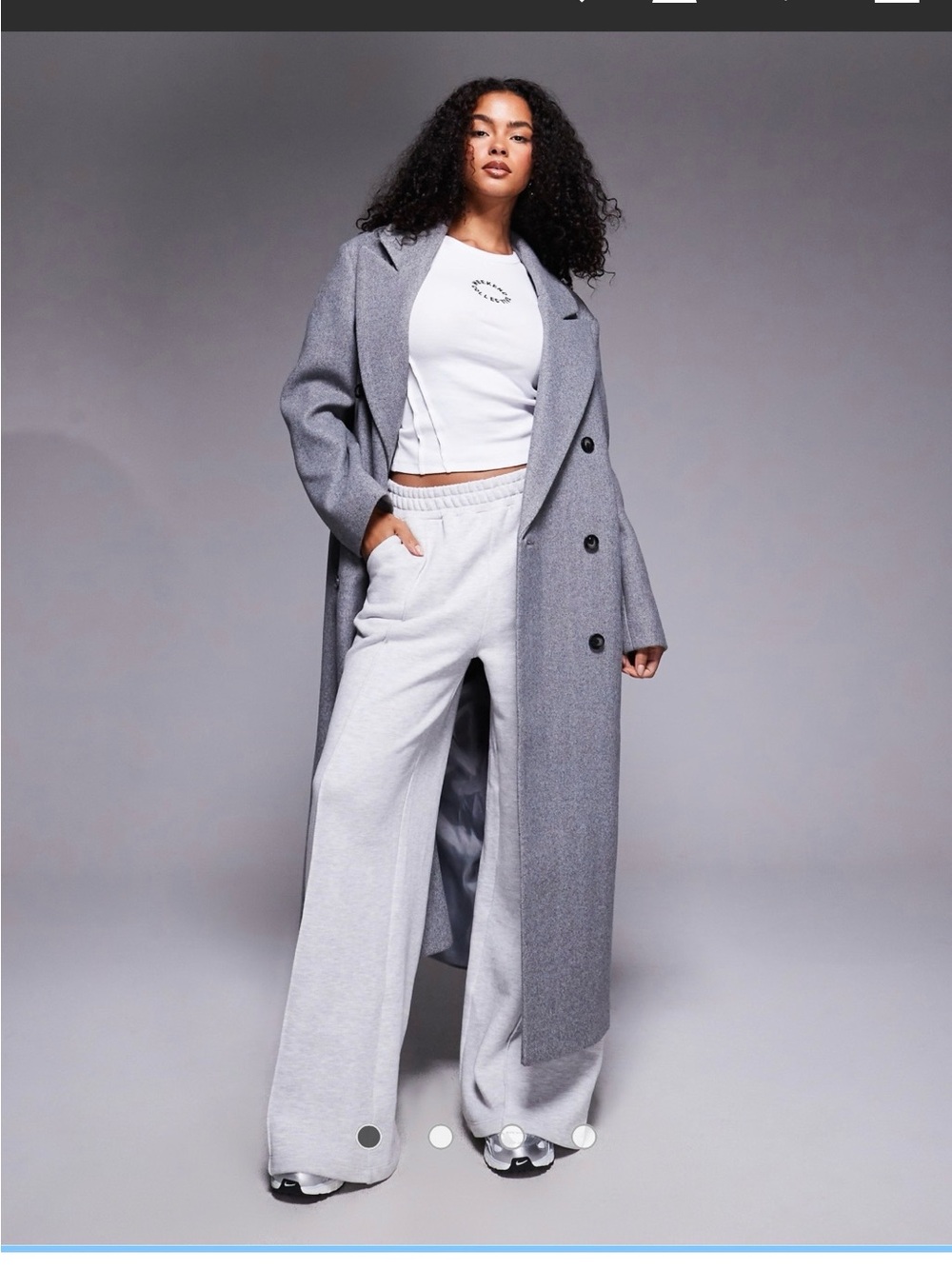 ASOS- Weekend Collective Maxi Coat in Grey - Picture 4 of 7